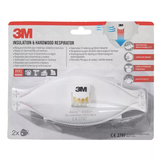 3M Feinstaubmaske 9332C2 P3 - 2 Stück im Blister